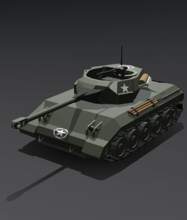 Low-poly M18 Hellcat 3D Model .c4d .max .obj .3ds .fbx .stl .blend 