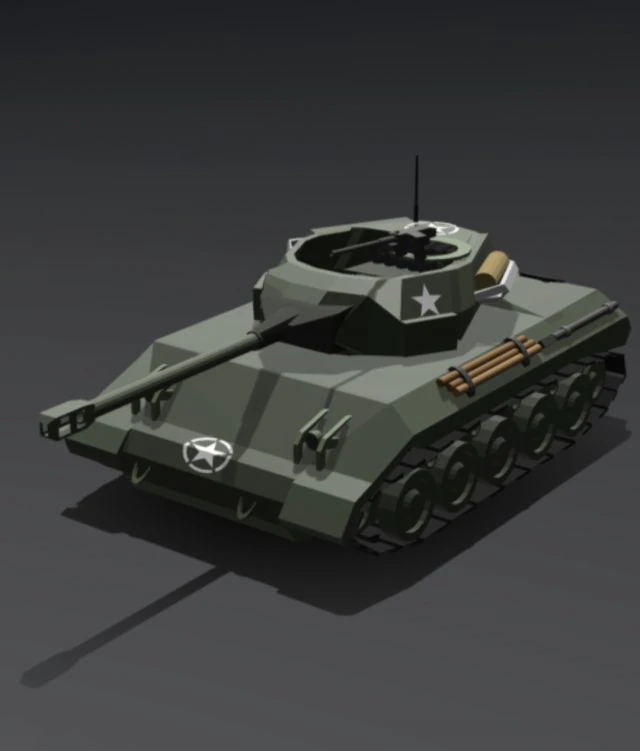 Low-poly M18 Hellcat 3D Model .c4d .max .obj .3ds .fbx .stl .blend