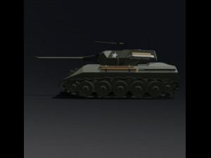 Low-poly M18 Hellcat 3D Model