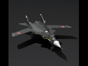 Low-poly Su47 3D Модель