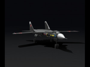 Low-poly Su47 3D Model