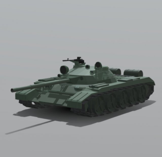 Low poly T-62 3D Model .c4d .max .obj .3ds .fbx .stl .blend 