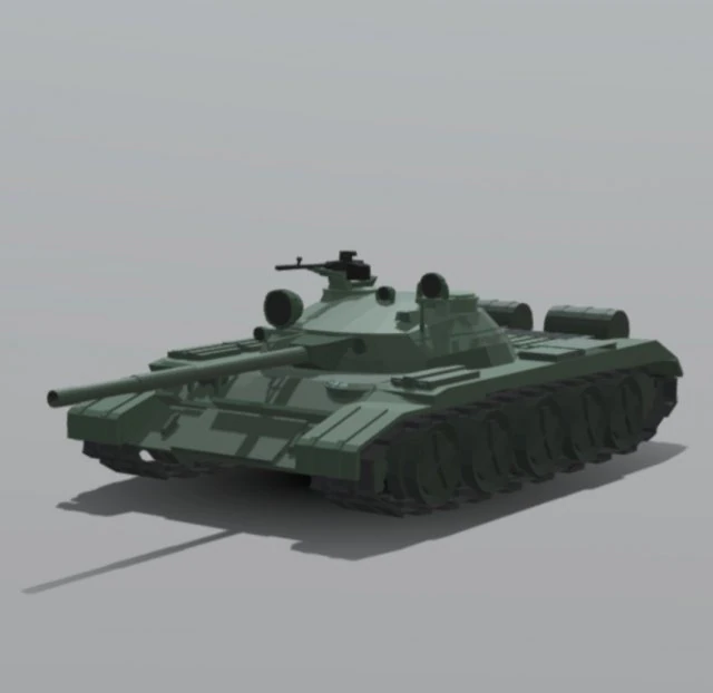 로우 폴리 T-62 3D 모델 .c4d .max .obj .3ds .fbx .stl .blend 