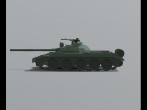 Low poly T-62 3D Model