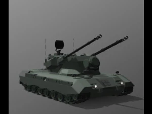 Gepard Flakpamzer de baixo poli Modelo 3D