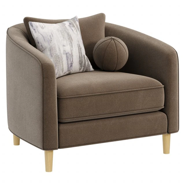 Remmy Upholstered Armchair 3D Model .c4d .max .obj .3ds .fbx .stl .blend 
