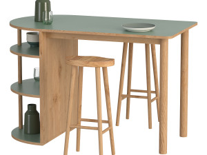 FORMICA x LA REDOUTE INTERIEURS Quillan oak veneer table 3D Модель
