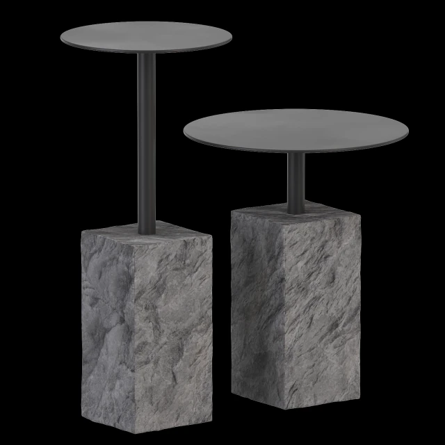 Rocks Side Tables 3D Model .c4d .max .obj .3ds .fbx .stl .blend 