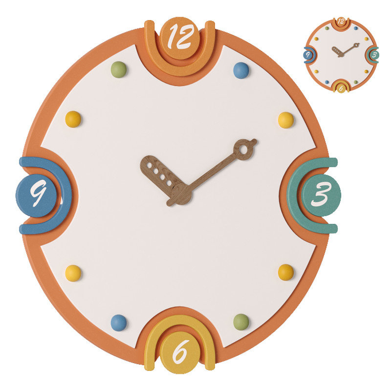 Minimalist Silent Wall Clock for Kids Bedroom Model 3D .c4d .max .obj .3ds .fbx .stl .blend