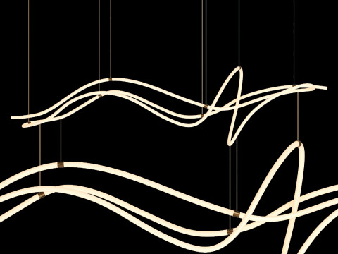 Modern Custom Linear Led Pendant 3D Модель