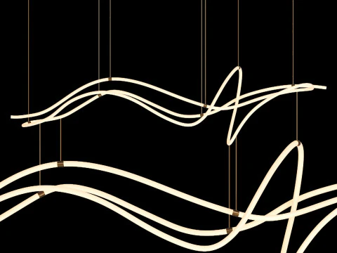Modern Custom Linear Led Pendant 3D Model