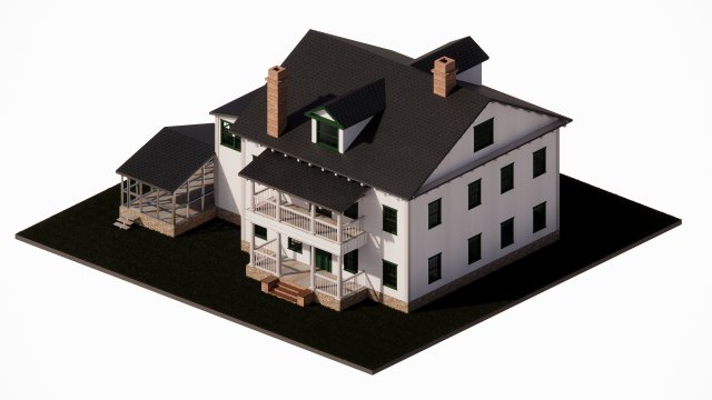 The Conjuring 1 House - The Perrons Residence 3D Model .c4d .max .obj .3ds .fbx .stl .blend 