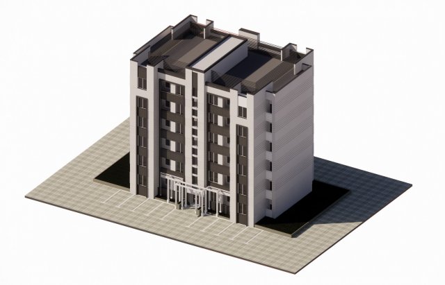 Residential Building Modello 3D .c4d .max .obj .3ds .fbx .stl .blend 