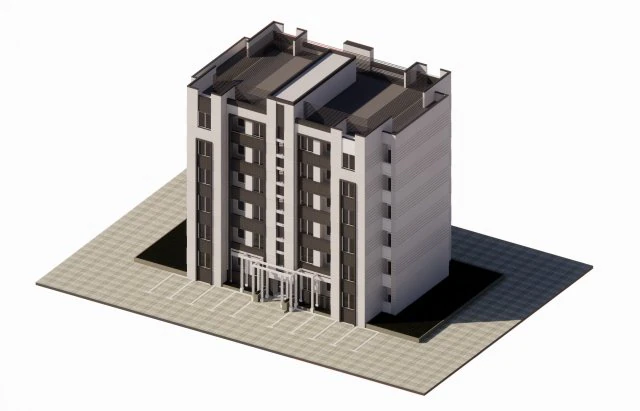 Residential Building 3D Model .c4d .max .obj .3ds .fbx .stl .blend
