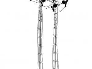Power Line 3D Model