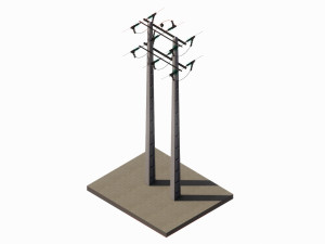 Power Line 3D Model