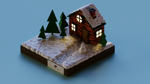 Snow house 3D Model .c4d .max .obj .3ds .fbx .stl .blend 