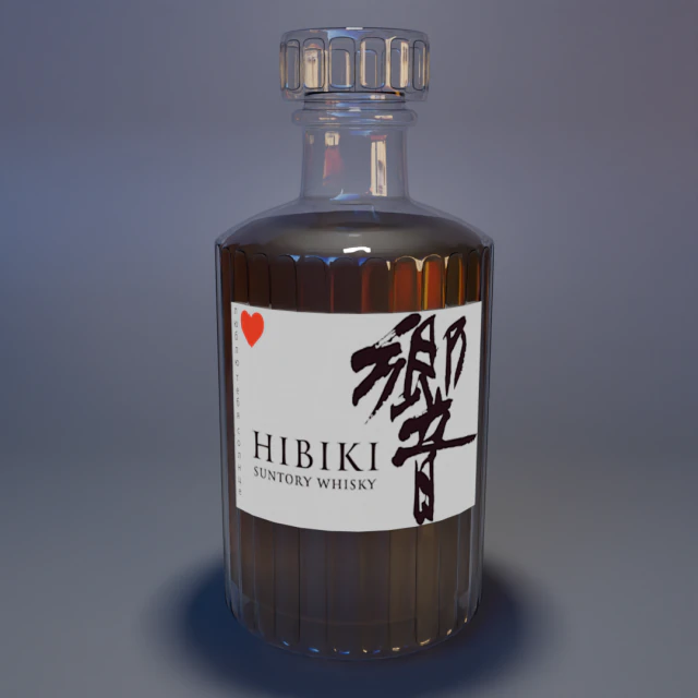 Whiskey bottle 3D Model .c4d .max .obj .3ds .fbx .stl .blend