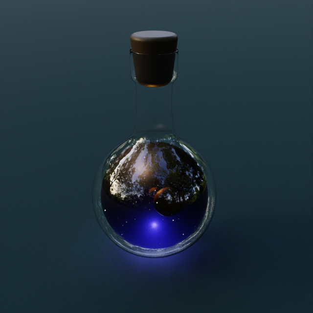 Space in bottle animated Modelo 3D .c4d .max .obj .3ds .fbx .stl .blend 
