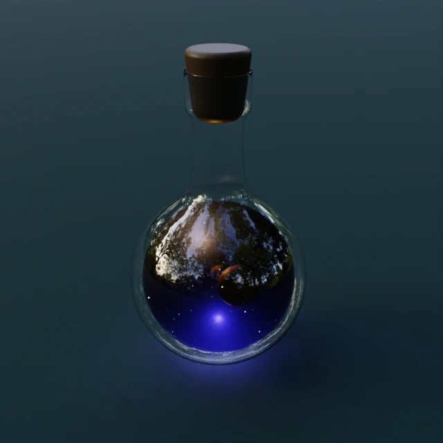 Space in bottle animated 3D Model .c4d .max .obj .3ds .fbx .stl .blend 