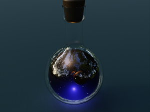 Space in bottle animated 3D Model