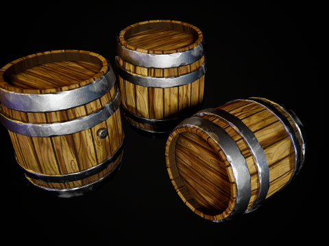 Stylized barrel 3D Model