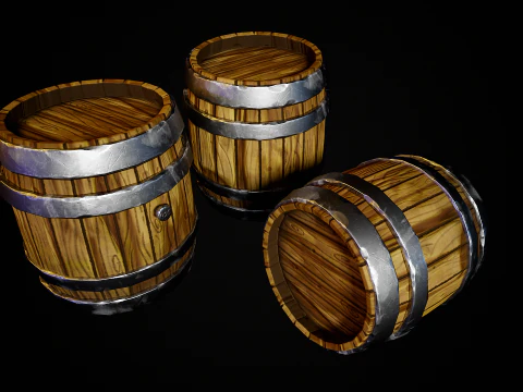 Стилизованная бочка 3D Модель
