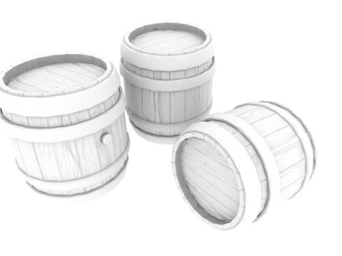 Stylized barrel 3D Model