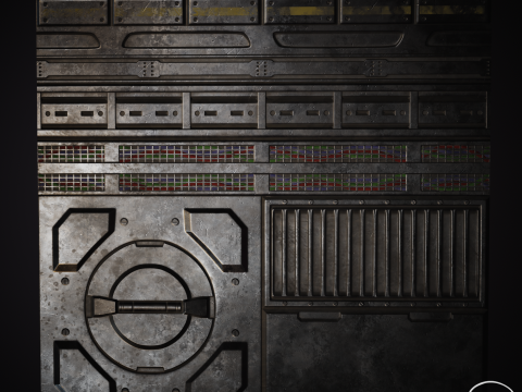 Si-Fi tunnel Trim sheet 3D Model