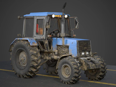 Tractor Belarus 1221 Game Ready PBR Texture Asset 3D Model