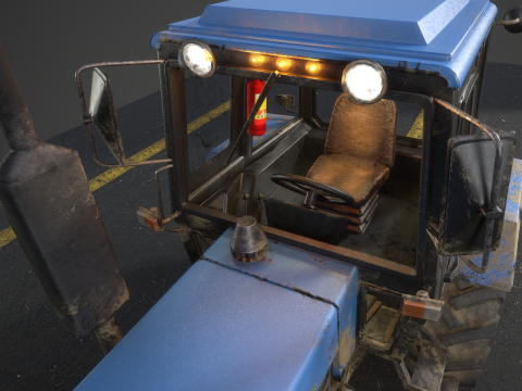 Tractor Belarus 1221 Game Ready PBR Texture Asset 3D 模型