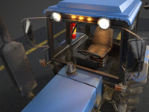Tractor Belarus 1221 Game Ready PBR Texture Asset 3D Model
