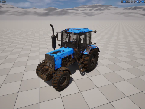 Tractor Belarus 1221 Game Ready PBR Texture Asset 3D Model