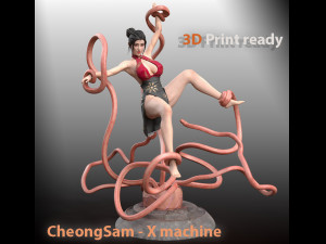 CheongSam Girl vs X machine NSFW 3D print model 3D Print Model
