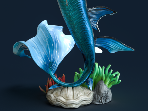 Sci-FI Mermaid - 3D print ready 3D print model 3D Baskı Modeli