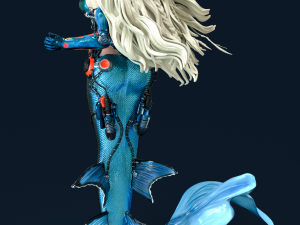 Sci-FI Mermaid - 3D print ready 3D print model 3D Baskı Modeli