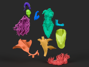 Sci-FI Mermaid - 3D print ready 3D print model 3D Baskı Modeli