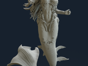 Sci-FI Mermaid - 3D print ready 3D print model 3D Baskı Modeli