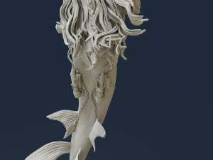 Sci-FI Mermaid - 3D print ready 3D print model 3D Baskı Modeli