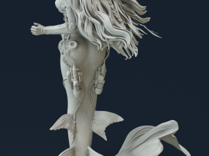 Sci-FI Mermaid - 3D print ready 3D print model 3D Baskı Modeli