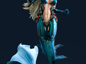 Sci-FI Mermaid - 3D print ready 3D print model 3D Baskı Modeli