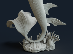 Sci-FI Mermaid - 3D print ready 3D print model 3D Baskı Modeli