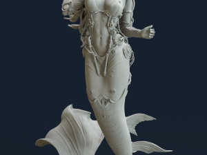 Sci-FI Mermaid - 3D print ready 3D print model 3D Baskı Modeli