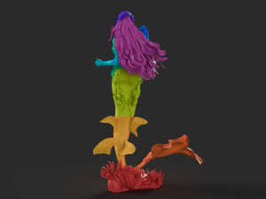 Sci-FI Mermaid - 3D print ready 3D print model 3D Baskı Modeli