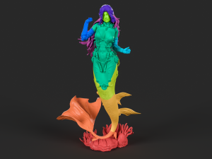 Sci-FI Mermaid - 3D print ready 3D print model 3D Baskı Modeli