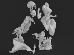 Sci-FI Mermaid - 3D print ready 3D print model 3D Baskı Modeli