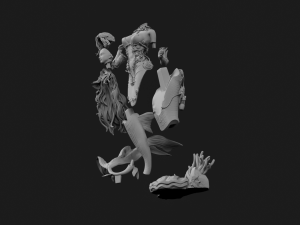 Sci-FI Mermaid - 3D print ready 3D print model 3D Baskı Modeli