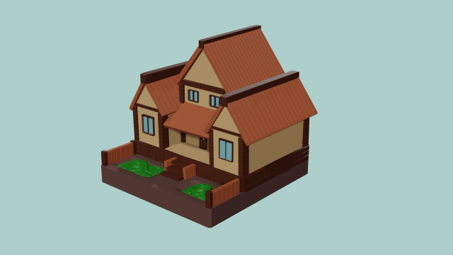 House 3D Model .c4d .max .obj .3ds .fbx .stl .blend 