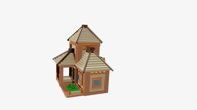 House 3D Model .c4d .max .obj .3ds .fbx .stl .blend 