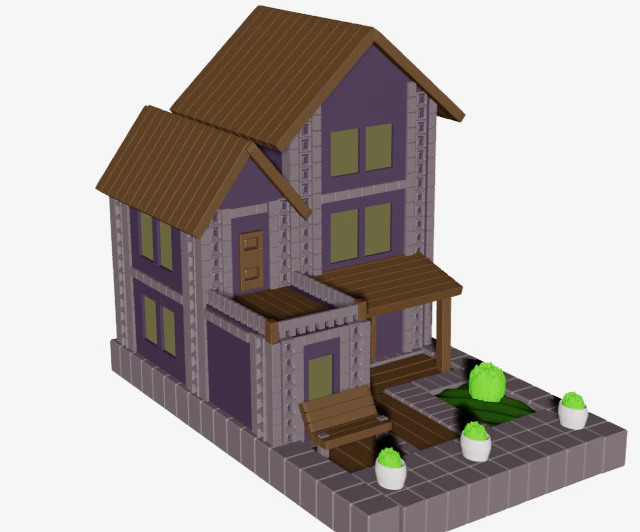 House 3D Model .c4d .max .obj .3ds .fbx .stl .blend
